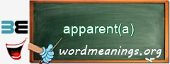 WordMeaning blackboard for apparent(a)